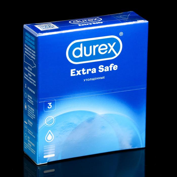 Презервативы Durex Extra Safe утолщенные, 3 шт презервативы durex extra safe утолщенные 12 шт