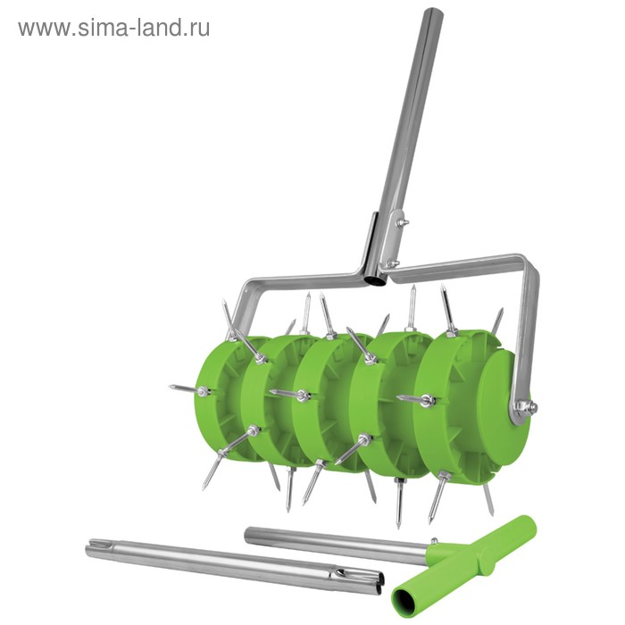 Аэратор газонный, роликовый, 41 × 15 см, металлический черенок, «Ёжик»