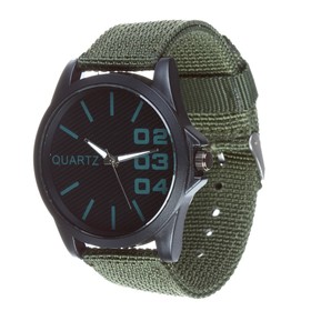 Часы наручные 'Армеец', d=4.5см, зеленый ремешок 20 мм Ош