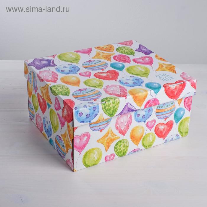 Коробка подарочная складная, упаковка, «Яркие шары», 31 х 25,5 х 16 см