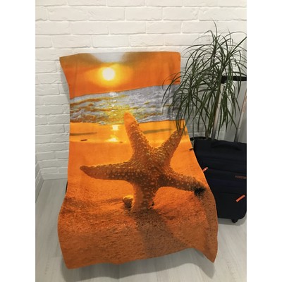 Полотенце пляжное махровое ПАВЛИНА Тропический закат 70х140 см, хлопок 100%