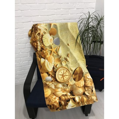 Полотенце пляжное махровое ПАВЛИНА Песчаный пляж 70х140 см, хлопок 100%