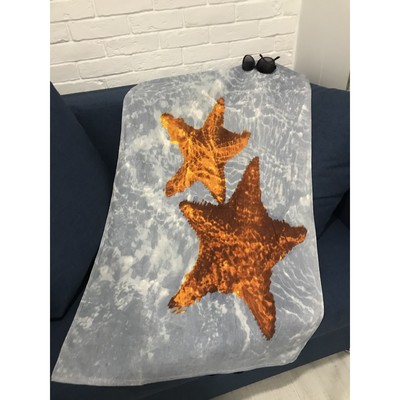 Полотенце пляжное махровое ПАВЛИНА Морские звёзды 70х140 см, хлопок 100%   4284364