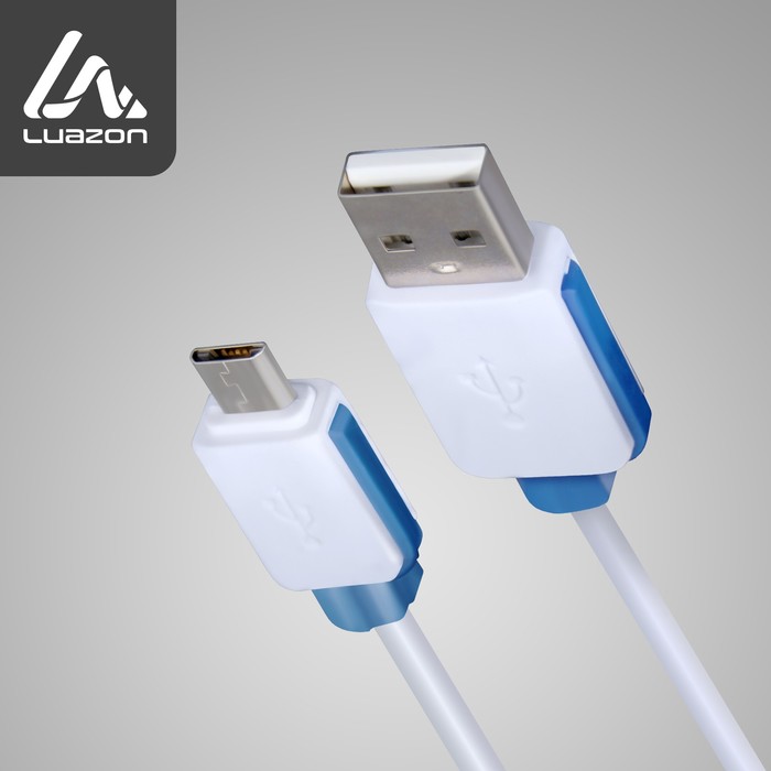 Кабель LuazON, microUSB - USB, 1 А, 1 м, МИКС