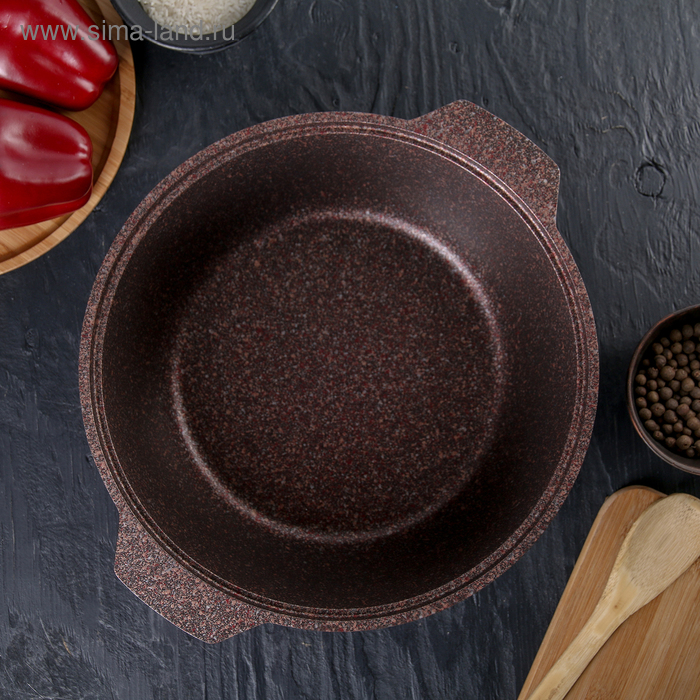 

Кастрюля-жаровня Granit ultra, 4 л, стеклянная крышка, антипригарное покрытие, цвет коричневый