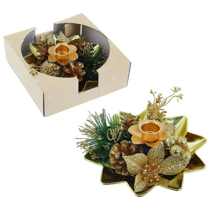 Подсвечник на одну свечу "Золотые лепестки"