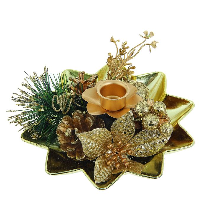 Подсвечник на одну свечу "Золотые лепестки"