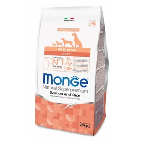 Сухой корм Monge Dog Speciality для собак всех пород, лосось/рис, 2.5 кг