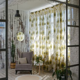 

Штора портьерная «Этель» 135×260 см, Лотос, полулён, 15% лён, 85% п/э