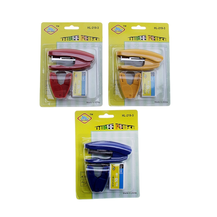 Степлер №10 со скобами №10, антистеплер, в блистере, микс