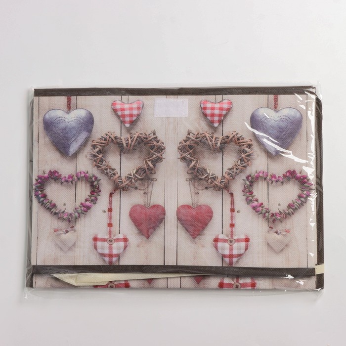 Короб для хранения с крышкой «Сердца», 37×24×24 см