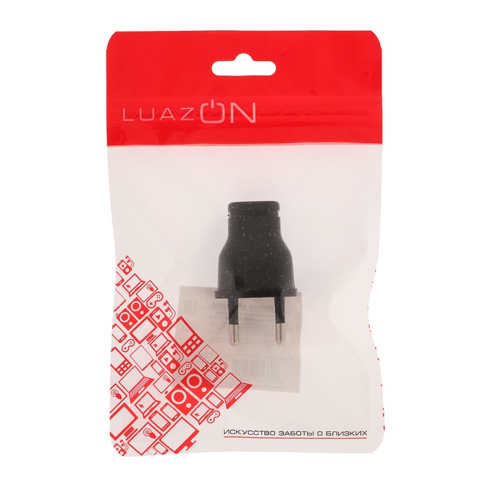 Сетевое зарядное устройство LuazON LPA-18, USB, 1 А, чёрное