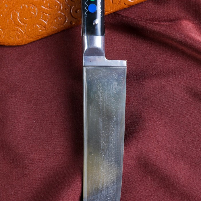 Нож Пчак Шархон - оргстекло, ёрма, гарда олово ШХ-15, клинок 11-12 см