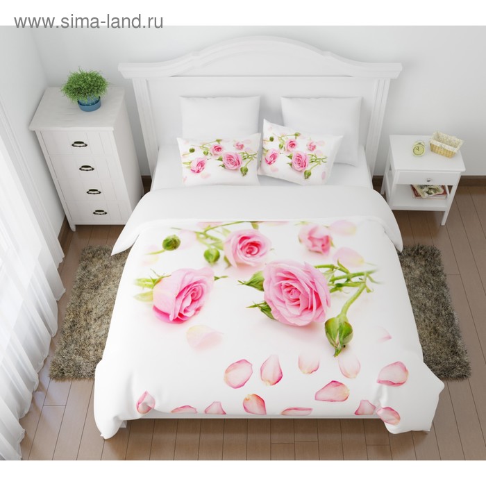 КПБ Лепестки роз дуэт размер 220 240 см 145 210 см - 2 шт 70 х 70 см - 2 шт 50 70 см - 2 шт 3315₽