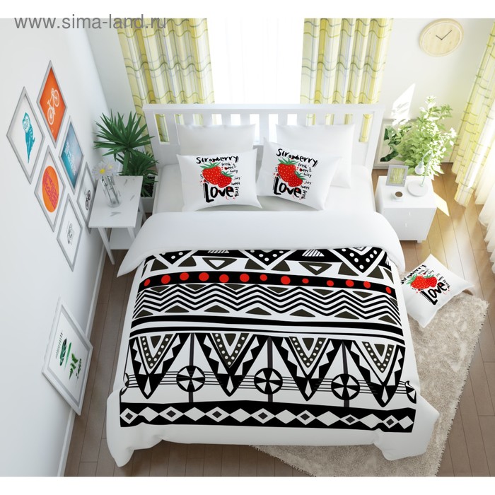 КПБ Клубника Love дуэт размер 220 240 см 145 210 см - 2 шт 50 70 см - 2 шт 3315₽