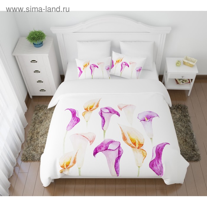 КПБ Нежные каллы дуэт размер 220 240 см 145 210 см - 2 шт 50 70 см - 2 шт 3315₽