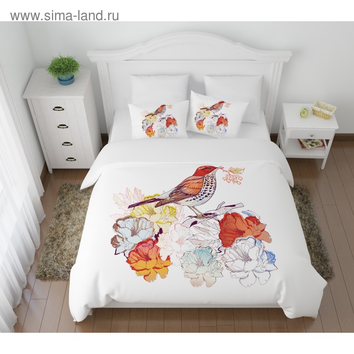 КПБ Лесная птичка дуэт размер 220 240 см 145 210 см - 2 шт 50 70 см - 2 шт 3315₽