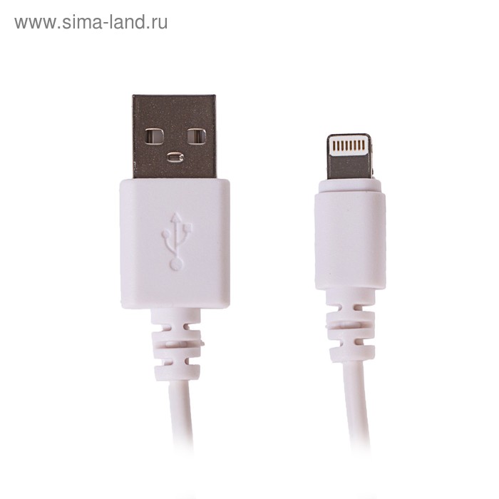 Кабель Belsis, USB - Lighting, 2 А, 1 м, белый кабель belsis usb lighting 1 8 а 1 м белый 4294467