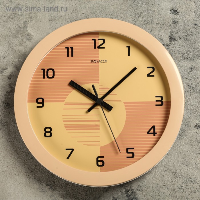 фото Часы настенные круглые "четвертинки", d=30 см, бежевые салют