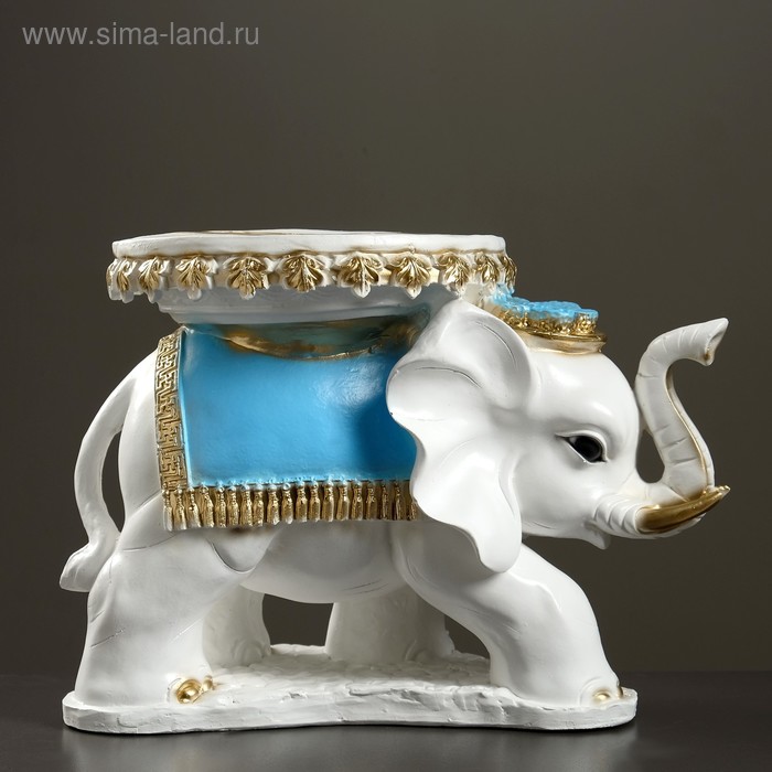фото Фигура - подставка "слон звезда" бело-золотой с голубым, 44×28×32см 290436 хорошие сувениры