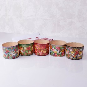 

Форма бумажная для кекса, маффинов и кулича "Жостово МИКС" 110 х 85 мм,