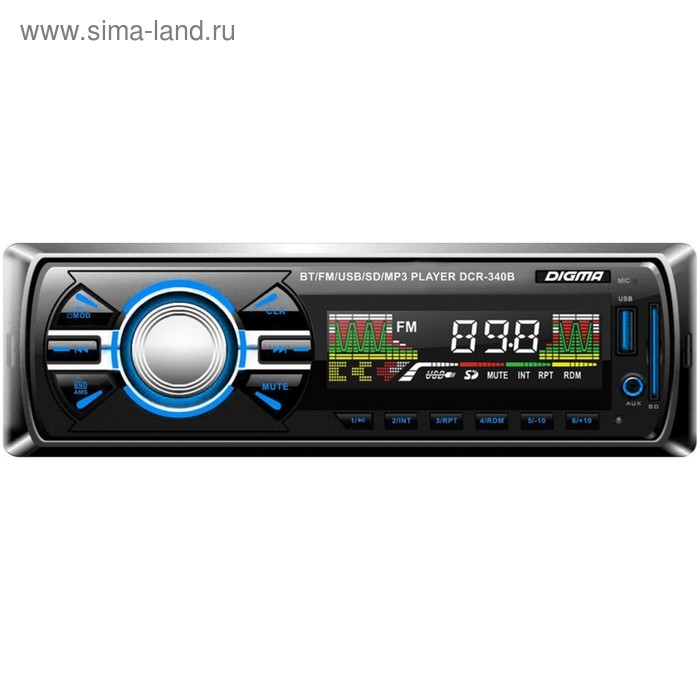 фото Автомагнитола digma dcr-340b, bluetooth