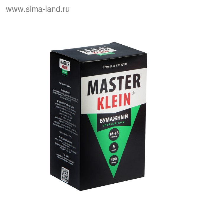 Клей обойный Master Klein, для бумажных обоев, 400 г master klein клей обойный master klein для бумажных обоев 200 г