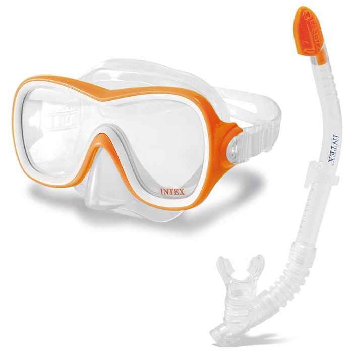 Набор для плавания WAVE RIDER: маска, трубка, от 8 лет, 55647 INTEX маска для плавания reef rider от 14 лет цвет микс