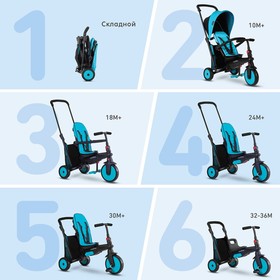 

Велосипед складной Smart Trike 2018, колеса 8"/6", цвет голубой