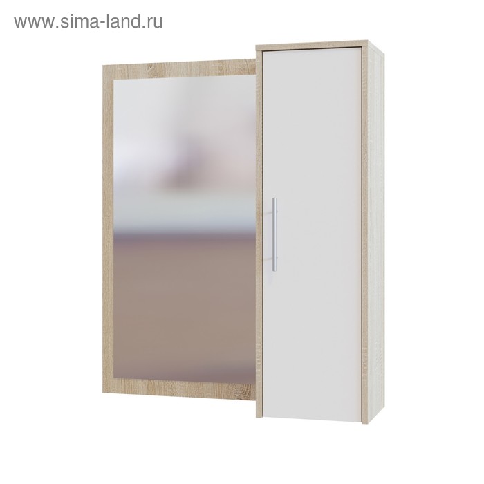 Настенное зеркало, 900 × 287 × 1044 мм, цвет дуб сонома / белый
