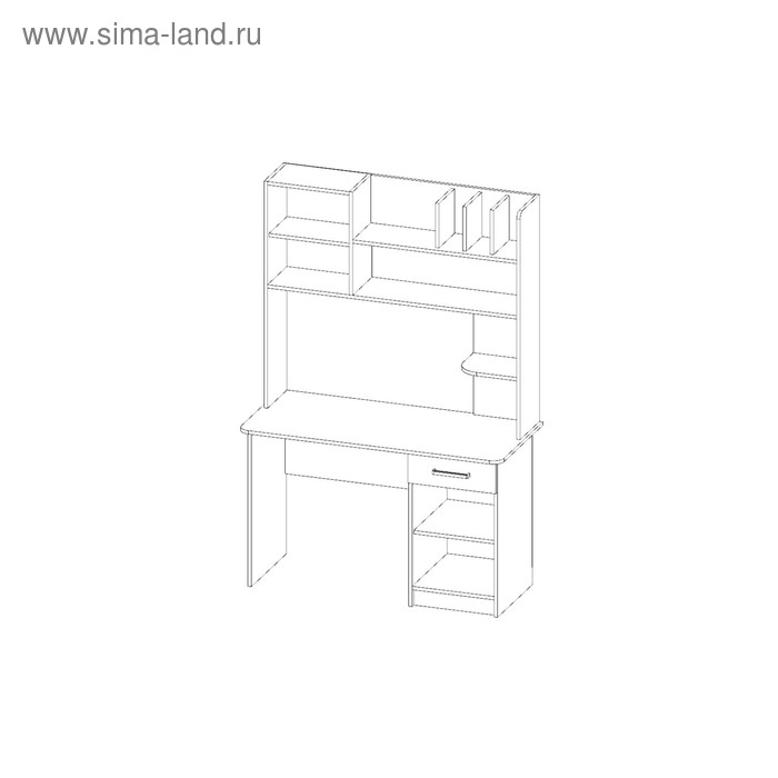 фото Стол письменный хогвартс, 1230х555х1815, дуб молочный/венге