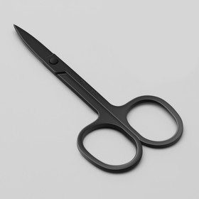 Ножницы маникюрные, загнутые, 9 см, цвет чёрный