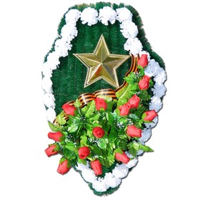 

Композиция тематическая "Щит", с тюльпанами, 20х70х120 см