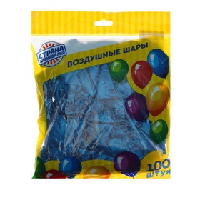

Шар латексный 12", металл, набор 100 шт., цвет синий