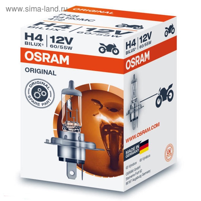 фото Лампа для мотоциклов osram, 12 в, h4, 60/55 вт