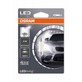 

Лампа светодиодная Osram 12 В, 0,5 Вт, C5W 6000K, Cool White