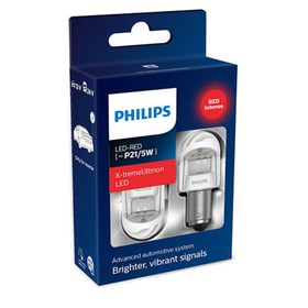 

Лампа светодиодная PHILIPS 12 В, P21/5 Вт, 2.2/0.3W Вт, RED X-tremeUltinon LED, набор 2 шт