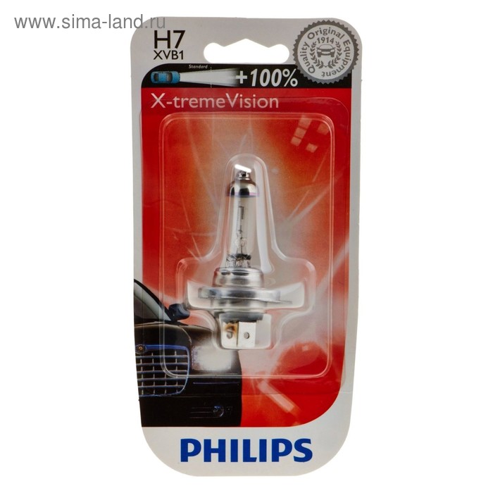 Лампа для мотоциклов PHILIPS, 12 В, H7, 55 Вт, X-tremeVision, +100% света