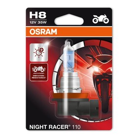 Лампа для мотоциклов OSRAM, 12 В, H8, 55 Вт, Night Racer, +110%, вибростойкая), 1 шт, Ош
