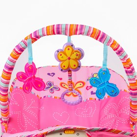 

Шезлонг «Бабочки», с погремушками, цвет розовый