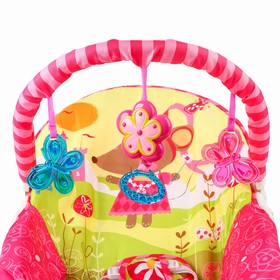 

Шезлонг «Мышка», с погремушками, музыкой и вибрацией, цвет розовый