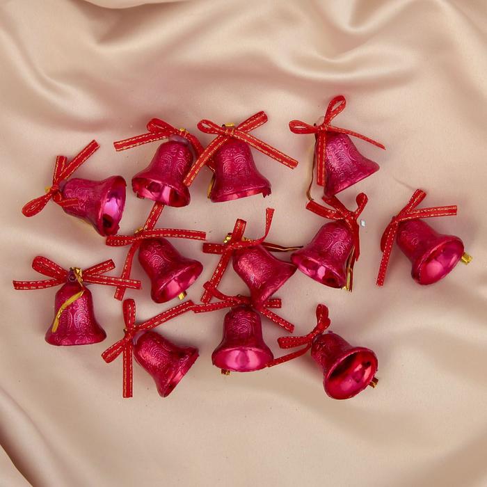 Ёлочные игрушки "Колокольчики с узором и бантиками" (набор 12 шт.)