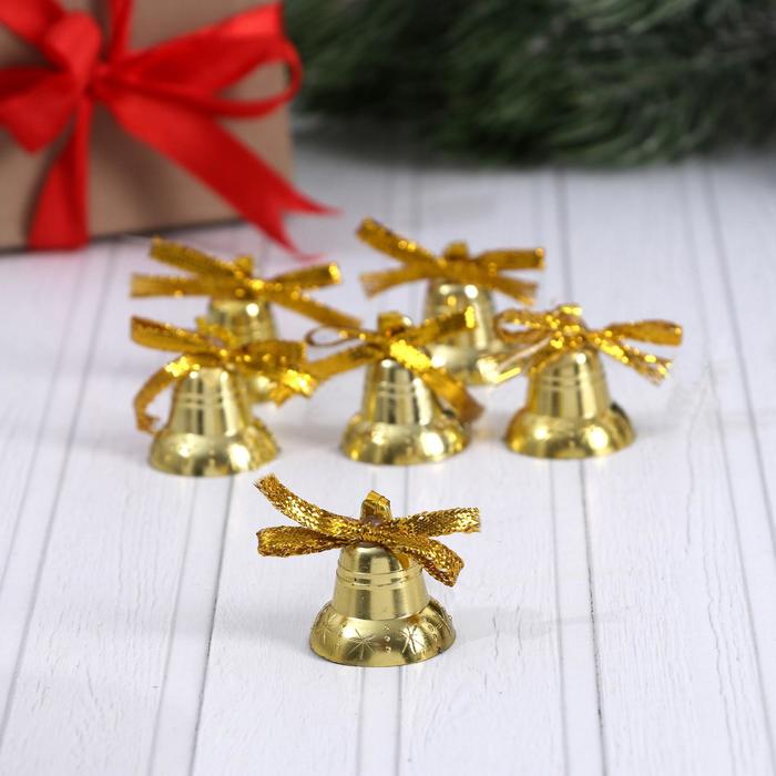 Ёлочные игрушки "Колокольчики с бантиком и снежинками" (набор 12 шт.)