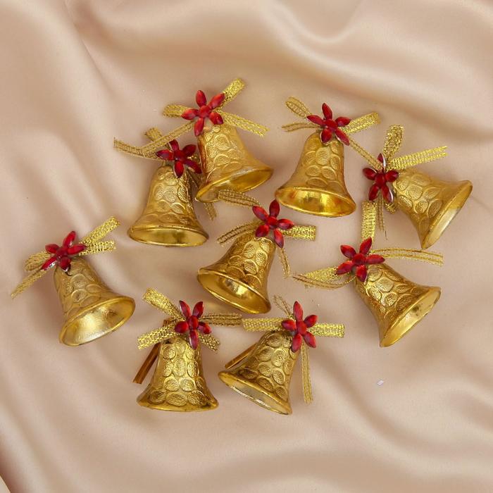 Ёлочные игрушки "Колокольчики с кружочками" (набор 9 шт.) микс