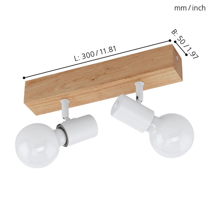 

Светильник TOWNSHEND 2x60Вт E27 коричневый, белый