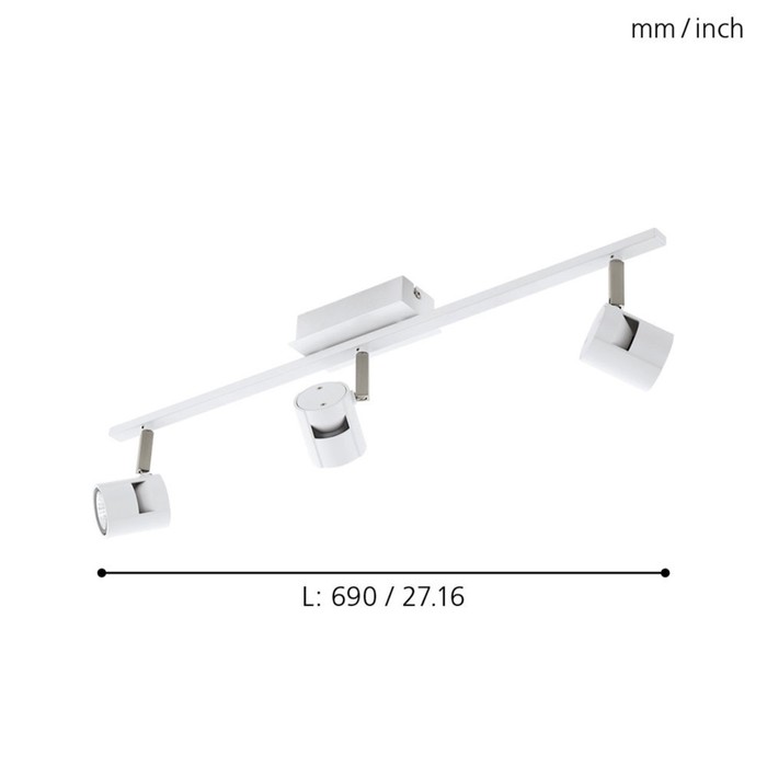 

Светильник VERGIANO 3x5Вт GU10 белый, никель