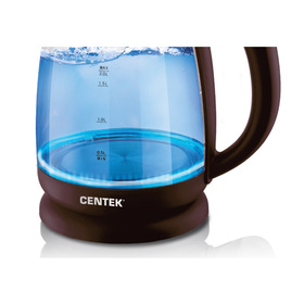 

Чайник электрический Centek CT-1069, стекло, 2 л, 2200 Вт, подсветка, коричневый