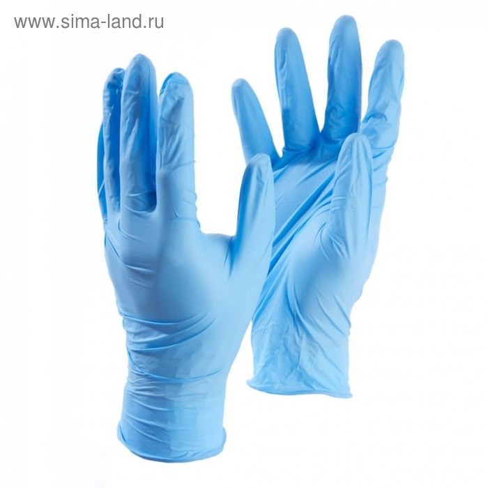 Медицинские перчатки нитриловые, нестерильные, неопудренные Benovy L, голубые перчатки медицинские нитрил неопудренные xl 100 шт синие цена за 1 пару