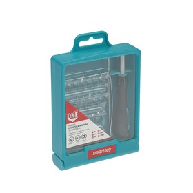 

Отвертка с набором бит Smartbuy One Tools, 32 предмета, отвертка, 30 бит, пинцет, CR-V