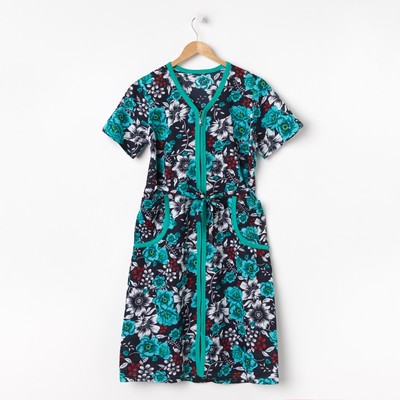 Халат женский на молнии, цвет МИКС, р-р 46